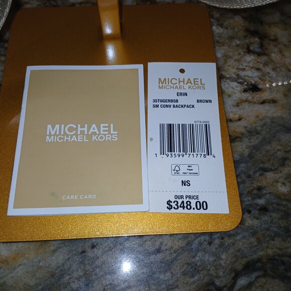 Michael Kors Erin Small Convertible Backpack • Brown Signature MK • NWT $348 main image 5